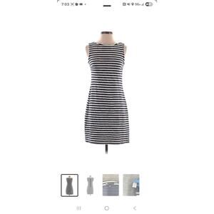 Valerie Bertinelli Casual Striped Dress, Zipper Back, Small.